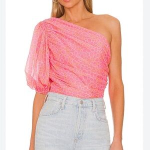 Amanda Uprichard One Shoulder Beckham Blouse Size Medium